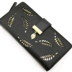 Women Elegant Leaf Bifold Wallet