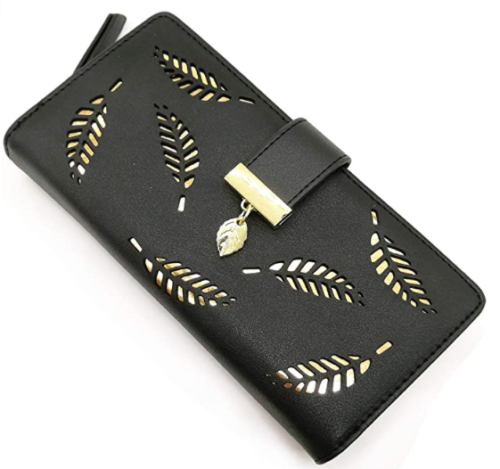 Women Elegant Leaf Bifold Wallet