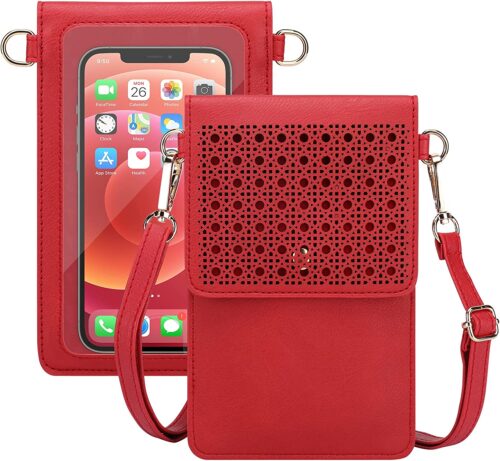 Crossbody Cell Phone Pouch (Red)