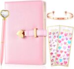 Heart Shaped Lock Diary with Key Heart Diamond Pen 1