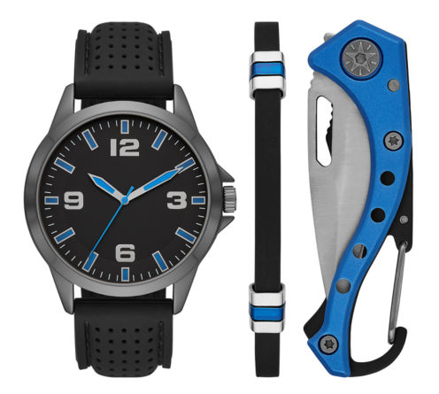 Men's Black & Blue 3-pc. Watch Boxed Set