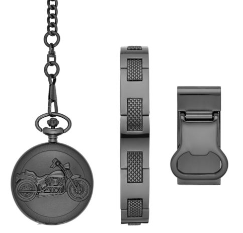 Mens Silver Tone 3-pc Pocket Watch Set