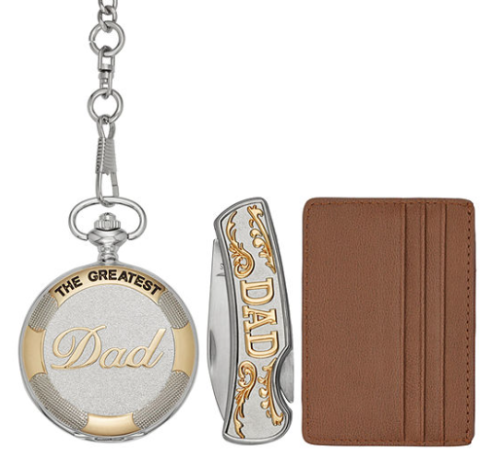 Dad Silver Tone 3-pc. Pocket Watch Boxed​ Set
