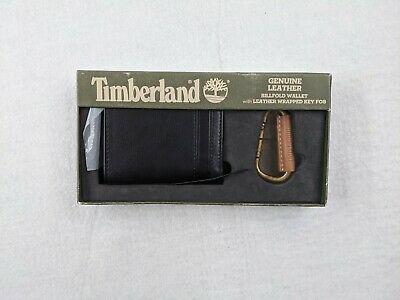 New Timberland Leather Wallet Leather Key Fob Black Brown