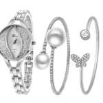 Women 3pcs Butterfly Design Watch Set