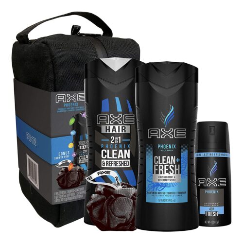 AXE Phoenix Holiday Gift Set with Bonus Shower Bag and Pouf