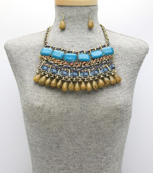 Acrylic Beaded Bob Necklace Set