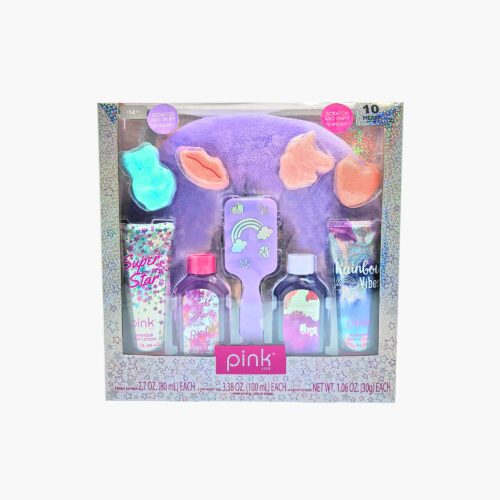 Pink Viva 10 Piece Purple Pillow & Bath Set