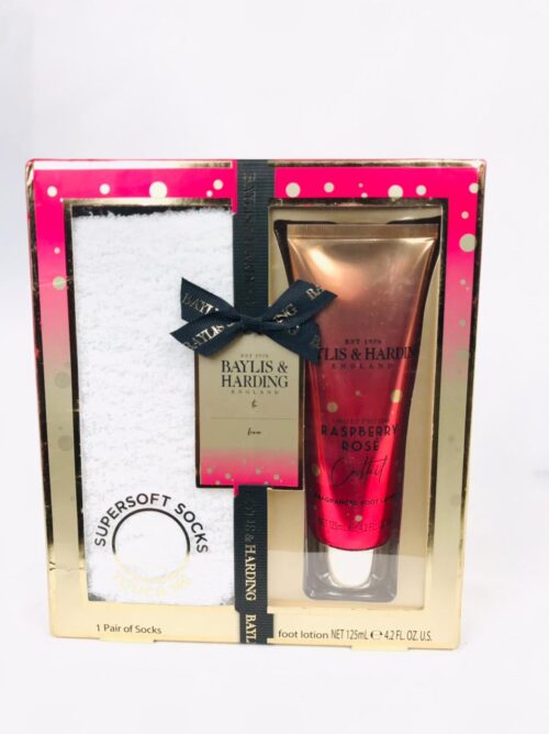 Baylis & Harding Gift Set Raspberry Rose Foot Lotion And Socks