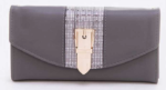 Iconic Buckle Crossbody Swing Wallet grey