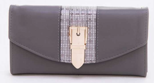The Iconic Buckle Crossbody Swing Wallet - grey