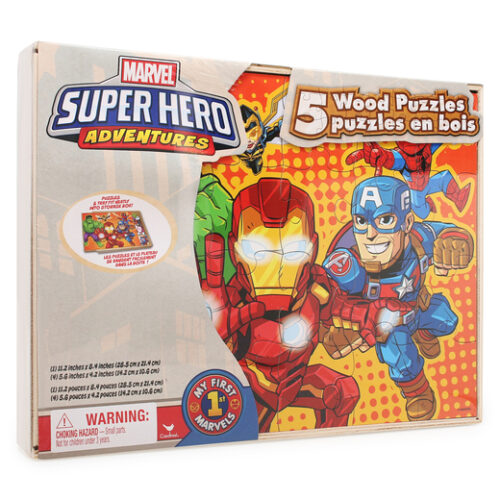 Marvel Super Hero Adventures 5 Wood Puzzles Set