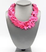 Multi-Strand Natural Wood Beaded Braided Necklace 5.00