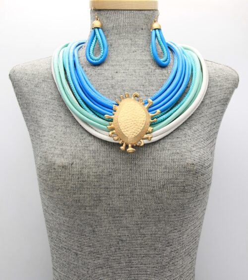 Multi Strand Statement Collar Necklace Set