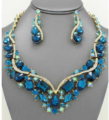 Statement Bridal Crystal Necklace Set