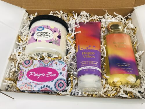 Women Gift Set (Candle, Body Cream, Prayer Box, Shower Gel)