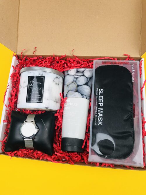 Women Gift Set (Watch, sleep mask, body lotion, candle)