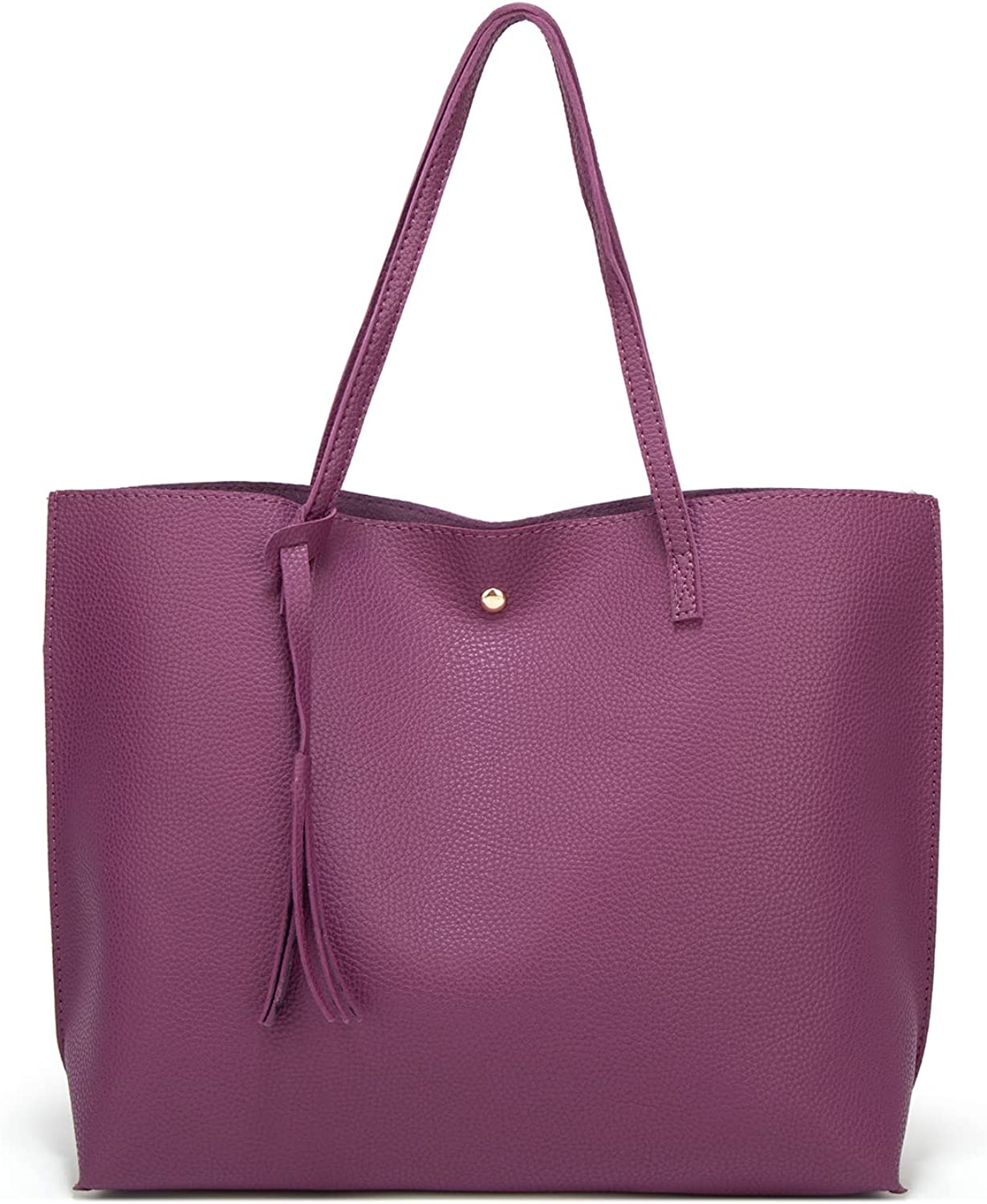bag Women's Soft Faux Leather Tote - Purple purple handbag