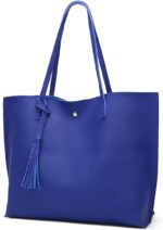 bag Women's Soft Faux Leather Tote blue 1