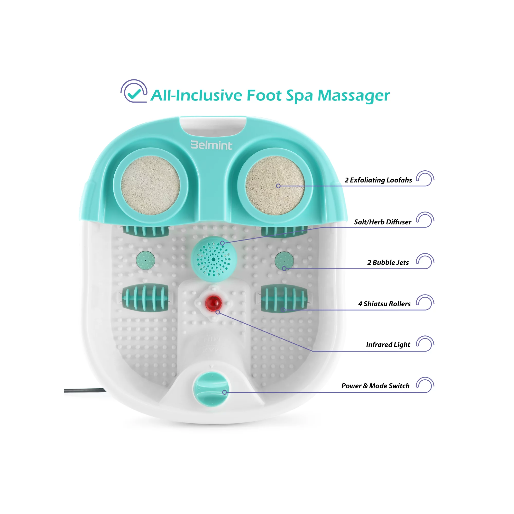 women Foot Spa Massager with Heat & Bubbles Vibration 1